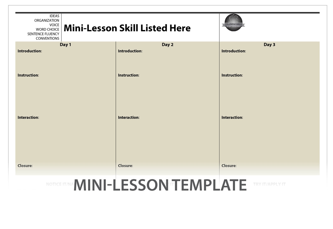 Mini-Lesson Planning Template
