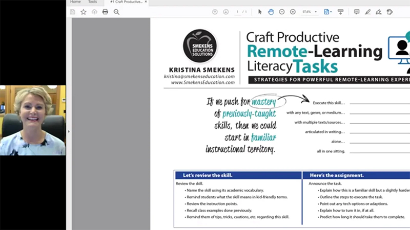 webPD | Craft Productive Remote-Learning Literacy Tasks