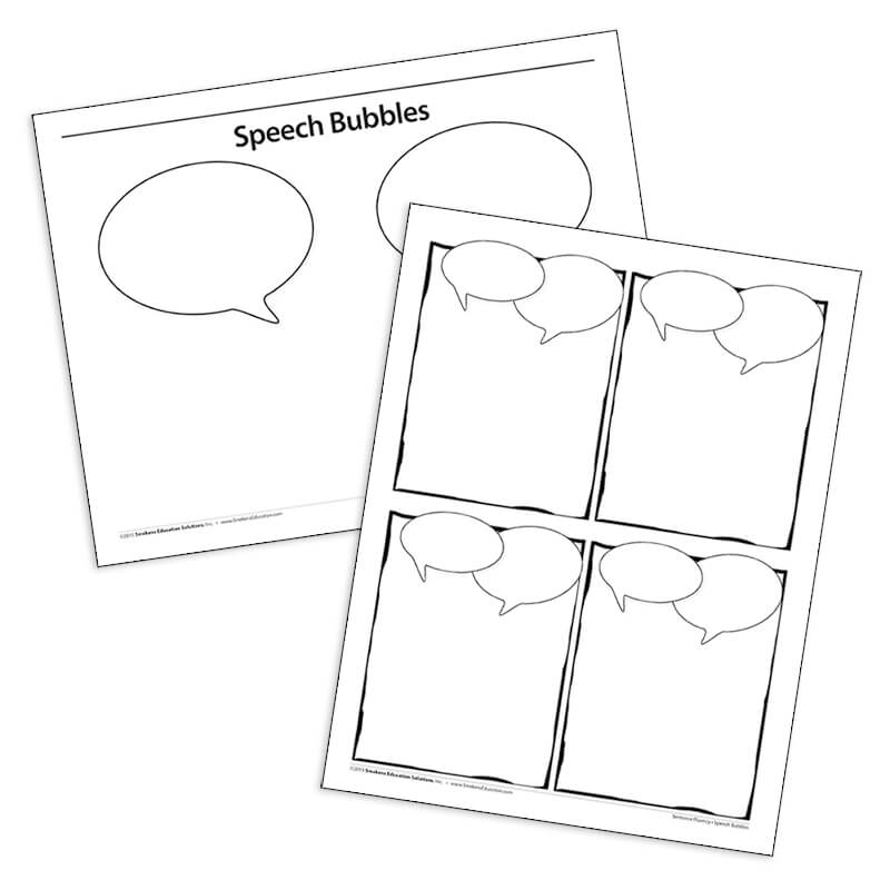 Narrative Speech Bubbles BLMs 1 and 4 on a page