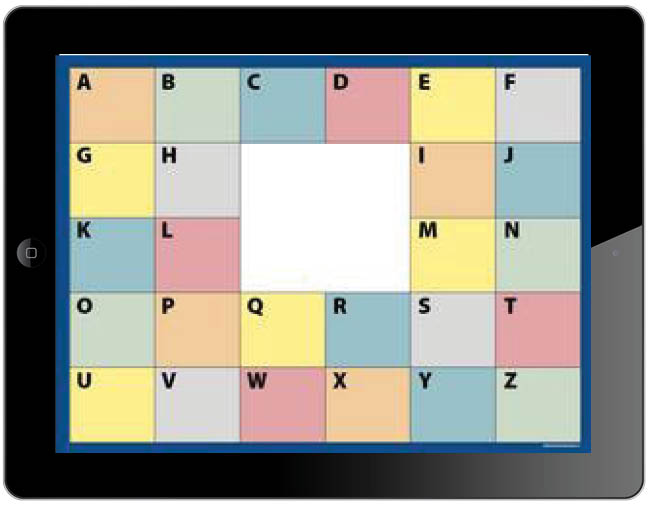 ABC chart on tablet iPad